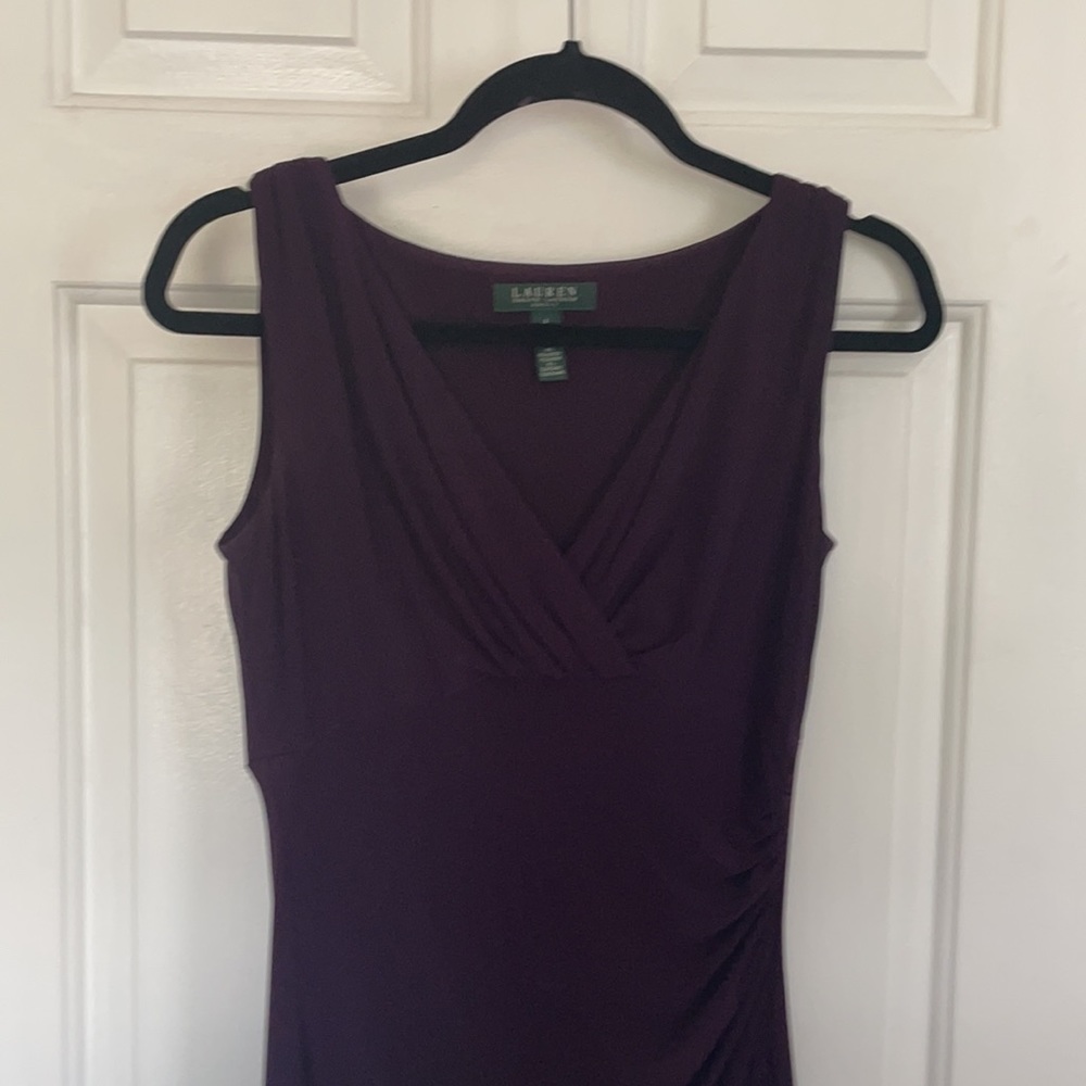 Eggplant Ralph Lauren Fitted Dress